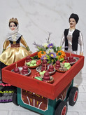 عروسکهای سنتی شمالی همراه با گاری